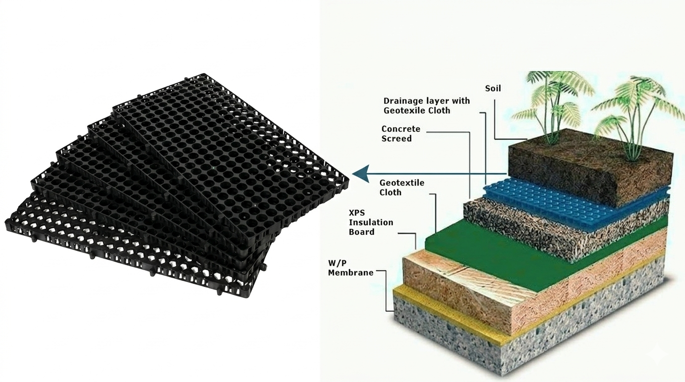 TERRACE GARDEN DRAINAGE BOARD