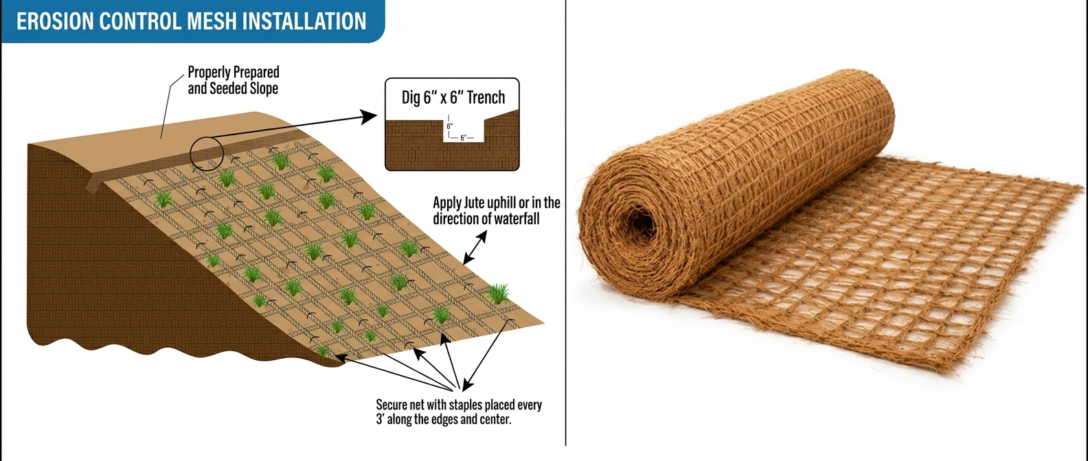 SOIL EROSION / STABLIZATION JUTE GEOTEXTILE